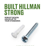 Anclajes de pared Hillman Sharkie, blancos, para interiores, de nailon, n.° 4-10, 30 lb, 8 juegos