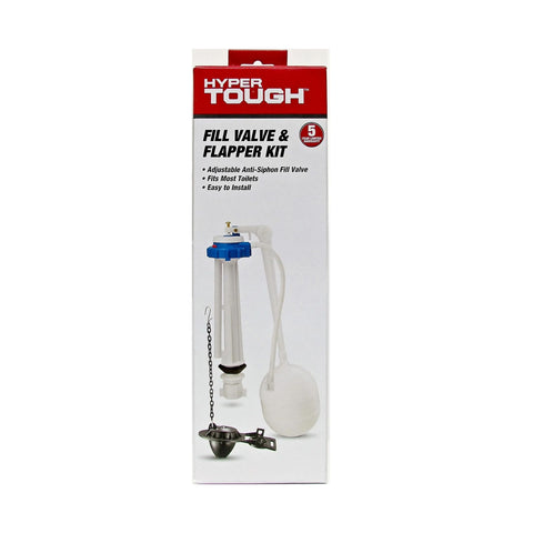 Hyper Tough Complete Toilet Repair Kit with Fill Valve and Flapper