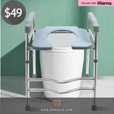 Raised Toilet Seat with Handles Adjustable Height Toilet Seat Riser Support Toilet Chair for Elderly Pregnant Women