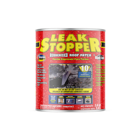 Parche de goma para techo Leak Stopper, 1 galón, cubre 10 pies cuadrados.