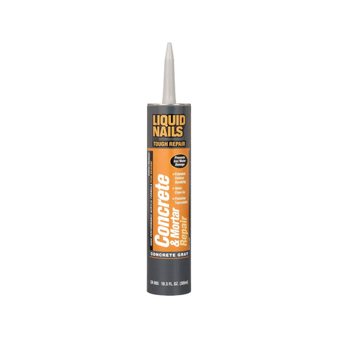 Adhesivo para reparación de hormigón y mortero para interiores y exteriores de color gris Liquid Nails Tough Repair de 10,3 oz