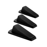 Premium Rubber Door Stoppers for Bottom of Door Security Rubber, Door Stopper Wedge for Carpet Heavy Duty Door. Pack of 2（Black)