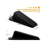 Premium Rubber Door Stoppers for Bottom of Door Security Rubber, Door Stopper Wedge for Carpet Heavy Duty Door. Pack of 2（Black)