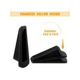 Premium Rubber Door Stoppers for Bottom of Door Security Rubber, Door Stopper Wedge for Carpet Heavy Duty Door. Pack of 2（Black)