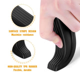 Premium Rubber Door Stoppers for Bottom of Door Security Rubber, Door Stopper Wedge for Carpet Heavy Duty Door. Pack of 2（Black)