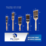 Pro Grade Home Wall / Trim House Paint Brush Set - for Cabinet Decks Fences Interior Exterior