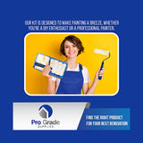 Pro Grade Home Wall / Trim House Paint Brush Set - for Cabinet Decks Fences Interior Exterior