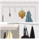 Romeda - Ganchos para colgar sobre la puerta (6 unidades), de metal resistente, color blanco, para colgar toallas, ropa y baño, soportan hasta 3 kg
