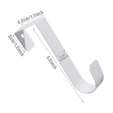 Romeda - Ganchos para colgar sobre la puerta (6 unidades), de metal resistente, color blanco, para colgar toallas, ropa y baño, soportan hasta 3 kg