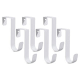 Romeda - Ganchos para colgar sobre la puerta (6 unidades), de metal resistente, color blanco, para colgar toallas, ropa y baño, soportan hasta 3 kg
