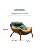 Lazy Cowhide High Rebound Sofa Chair Single Person Light Luxury Lazy Sofa Chair Italian Minimalist Living Room Leisure Chair