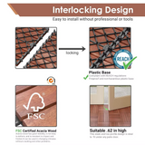 108 Solid Acacia Interlocking Deck Bricks -12 "x 12" Indoor and Outdoor Waterproof, Courtyard Garden – 108 square feet