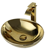 Gold Bathroom Vessel Sinks With Faucet And Drain Oval Ceramic Bowl Sinks For Bathrooms Above Counter Oval Bathroom Basin Sink