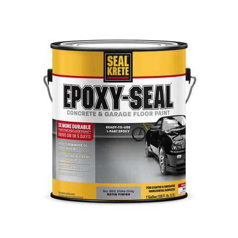 Pintura epoxi para pisos de garaje y concreto Seal Krete, gris pizarra, 317395, galón