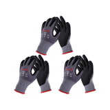 Find mall 3 Pairs L-Size Work Gloves Micro Foam Nitrile Coated Knit Nylon Gloves