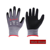 Find mall 3 Pairs L-Size Work Gloves Micro Foam Nitrile Coated Knit Nylon Gloves