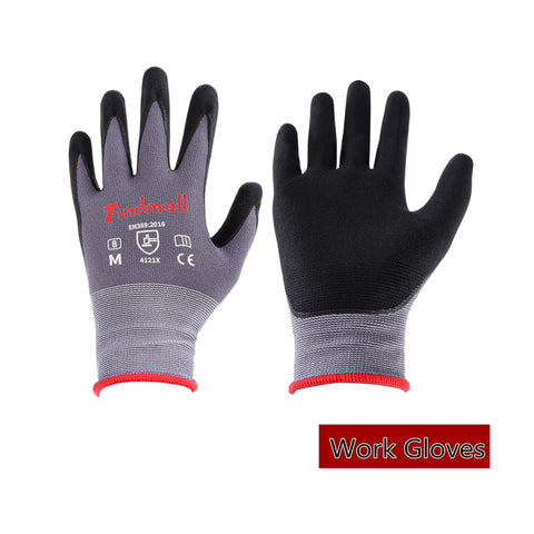 Encuentra 3 pares de guantes de trabajo de talla L con revestimiento de nitrilo y microespuma, guantes de nailon tejidos